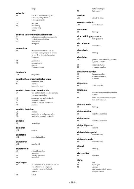 NIWI Thesaurus Maatschappijwetenschappen