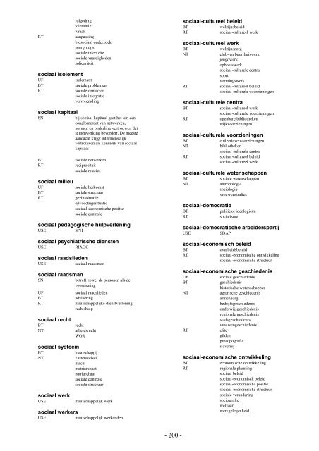 NIWI Thesaurus Maatschappijwetenschappen