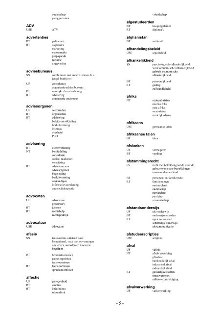 NIWI Thesaurus Maatschappijwetenschappen