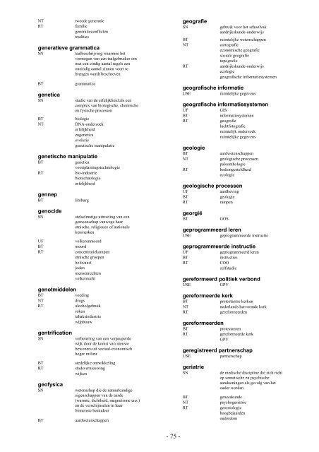 NIWI Thesaurus Maatschappijwetenschappen