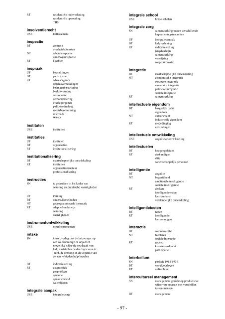 NIWI Thesaurus Maatschappijwetenschappen