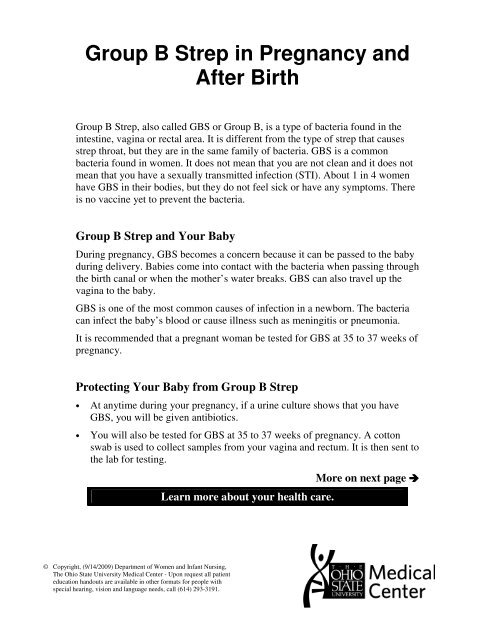 Group B Strep in Pregnancy and After Birth - Patient Education Home