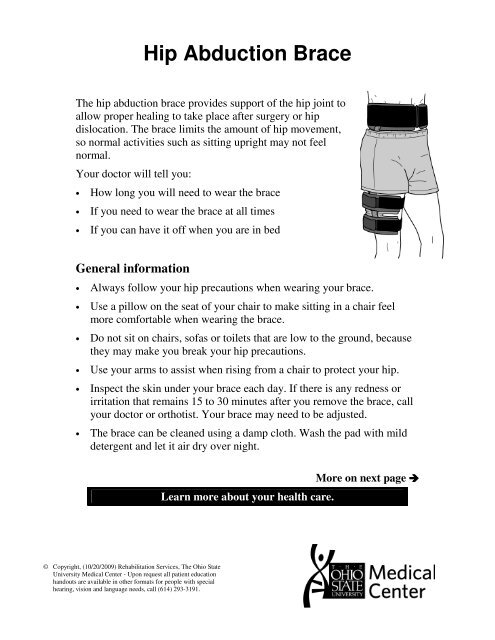 Hip Abduction Brace - Patient Education Home