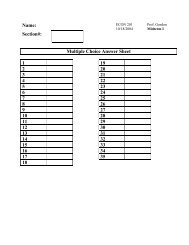 Name: Section#: Multiple Choice Answer Sheet 1 19 ... - Faculty-Web