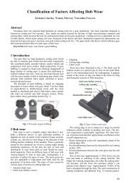 Classification of Factors Affecting Hob Wear - TUKE