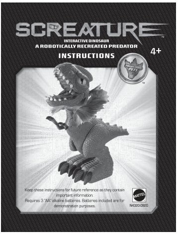 N4320 : Screature™ Interactive Dinosaur - Mattel
