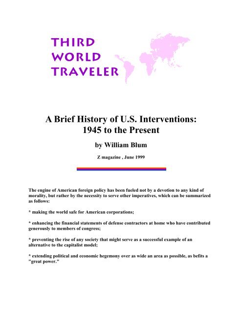A Brief History of US Interventions: 1945 to the Present by William ...