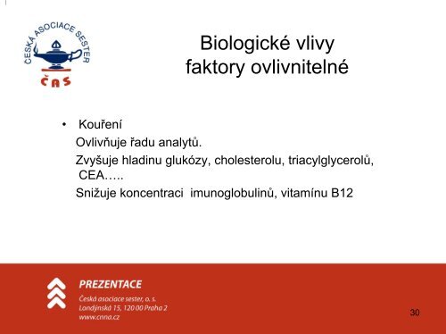 Biologické vlivy - Ústav imunologie