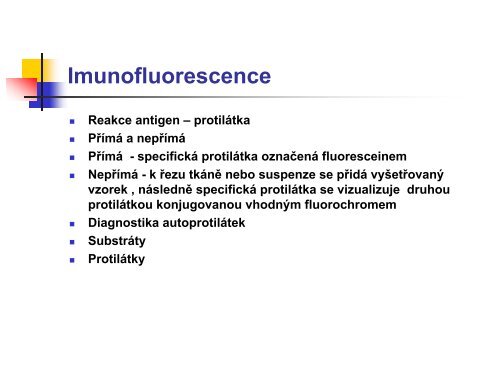 Imunofluorescence, imunohistochemie