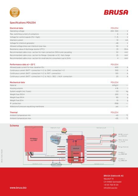 PDU254 - Power Distribution Unit - Brusa Elektronik AG