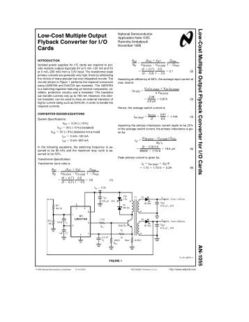 AN-1055 Low-Cost Multiple Output Flyback Converter for ... - Bitsavers