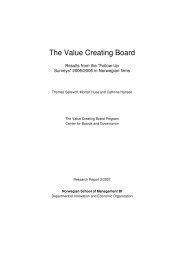 The Value Creating Board - Handelshøyskolen BI