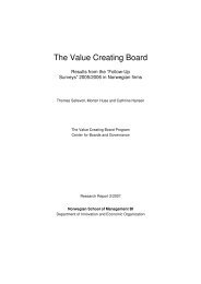 The Value Creating Board - Handelshøyskolen BI