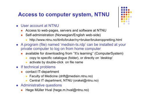 Access to computer system, NTNU - itslearning