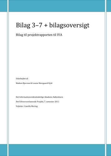 Bilag 3–7 + bilagsoversigt - Forskning - Iva