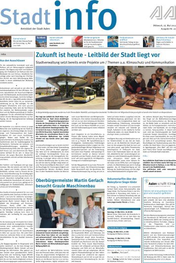 Zukunft ist heute - Leitbild der Stadt liegt vor - Stadt Aalen