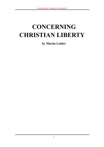 CONCERNING CHRISTIAN LIBERTY