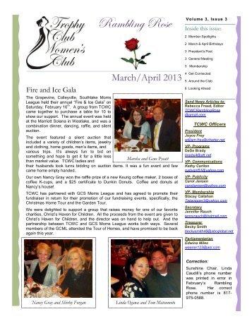 March and April - Trophy Club Women's Club