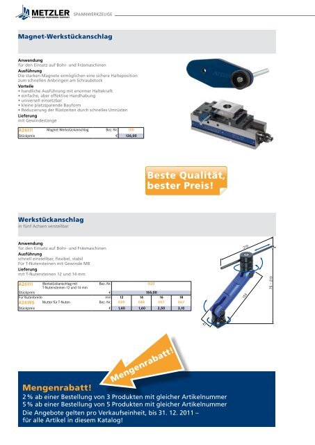 • Zerspanungswerkzeuge • Spannwerkzeuge • Mess- und - Metzler