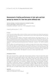 Assessment of styling performance in hair gels and hair sprays by ...