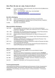 UNIV.-PROF. DR. RER. NAT. HABIL. CHARLOTTE KLOFT Kontakt ...