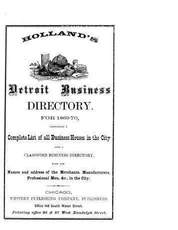 Detroit R L Polk City Directory 1869 - JewishGen KehilaLinks