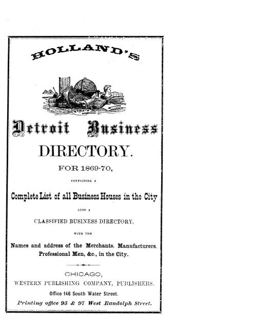 Detroit R L Polk City Directory 1869 - JewishGen KehilaLinks