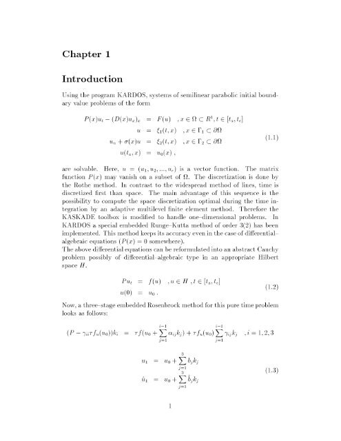 skade eaction ffusion ne-dimensional System - ZIB