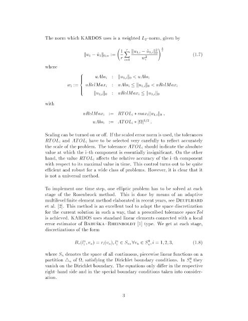 skade eaction ffusion ne-dimensional System - ZIB