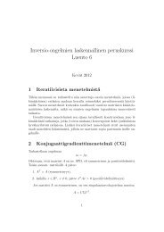 Inversio-ongelmien laskennallinen peruskurssi Luento 6