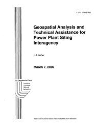 Geospatial Analysis and Technical Assistance for Power Plant Siting ...