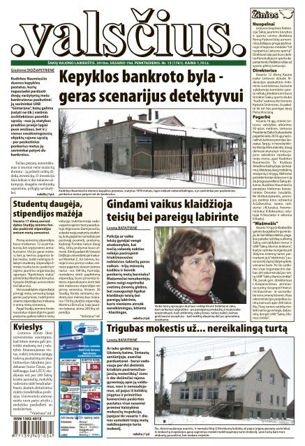 Kepyklos bankroto byla - geras scenarijus detektyvui