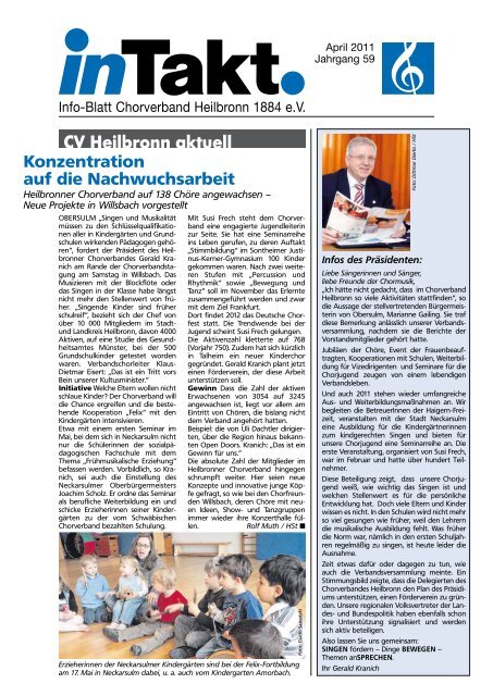 InTakt Ausgabe April 2011 - Chorverband Heilbronn