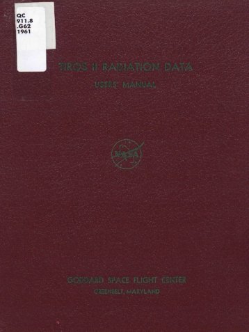 Tiros II radiation data users' manual / by staff members of the ... - NOAA