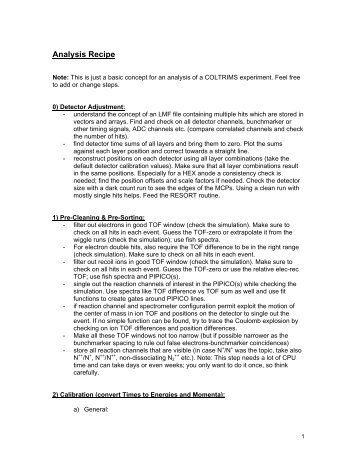 Basic Outline of an Analysis of a COLTRIMS Experiment