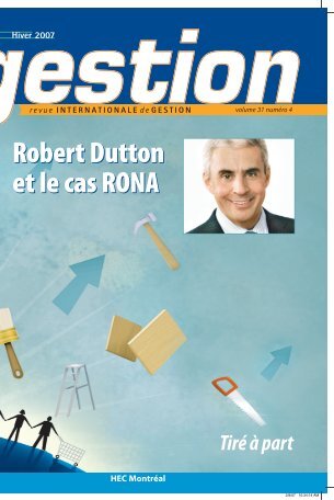 Robert Dutton et le cas RONA Robert Dutton et le ... - HEC Montréal