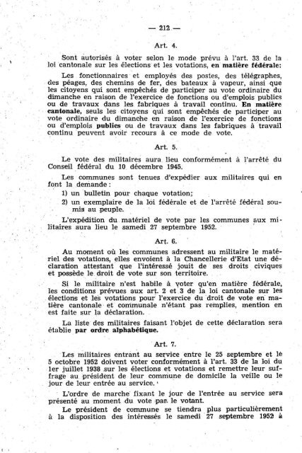 — 184 — Arrêté du 2 mai 1951, concernant le ... - Etat du Valais