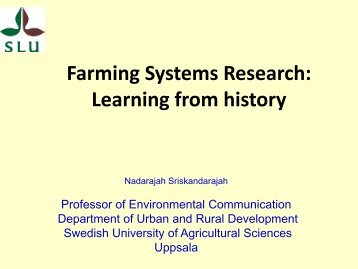 Farming Systems Research - IFSA symposium 2012