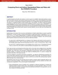 423-2013: Computing Direct and Indirect Standardized Rates ... - SAS