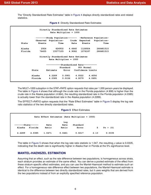 423-2013: Computing Direct and Indirect Standardized Rates ... - SAS