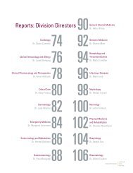 Division Reports - Faculty of Health Sciences - McMaster University