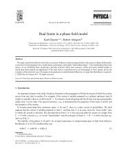 Dual fronts in a phase field model