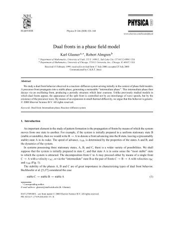 Dual fronts in a phase field model