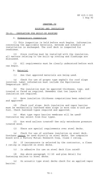 Chapter 7D - Publications, US Army Corps of Engineers