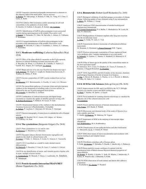Detailed Scientific Programme (including all lecture and poster times)