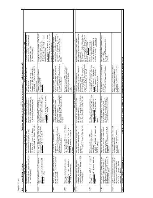 Detailed Scientific Programme (including all lecture and poster times)