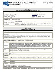 MATERIAL SAFETY DATA SHEET - USG Corporation