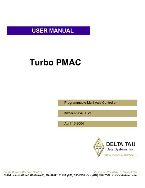 Turbo PMAC Users Manual Manual