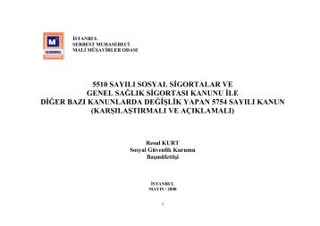 5510 sayılı sosyal s gortalar ve genel sa - İstanbul SMMM Odası