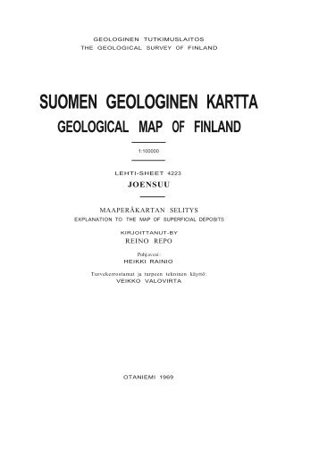 SUOMEN GEOLOGINEN KARTTA - arkisto.gsf.fi